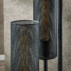 Vloerlamp met 5 Lampen Getrapt Tube Mesh - 32x32x172 cm - Artic Zwart