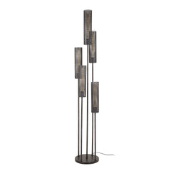 Vloerlamp met 5 Lampen Getrapt Tube Mesh - 32x32x172 cm - Artic Zwart