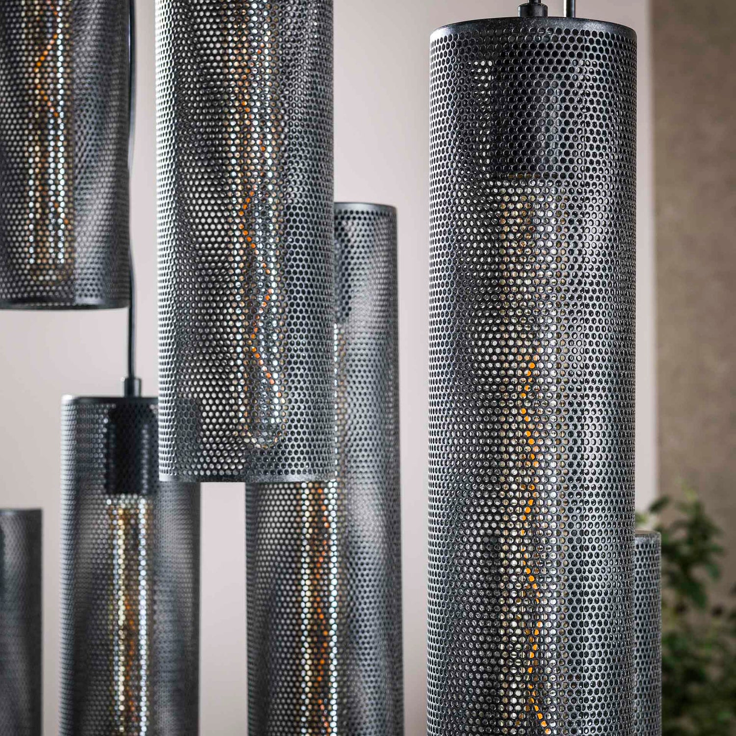 Hanglamp met 9 Lampen Tube Mesh - 100x30x150 cm - Artic - Zwart