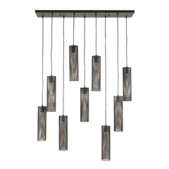 Hanglamp met 9 Lampen Tube Mesh - 100x30x150 cm - Artic - Zwart