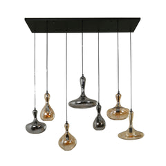 Hanglamp met 7 Lampen karaf - 145x50x150 cm - Artic - Zwart