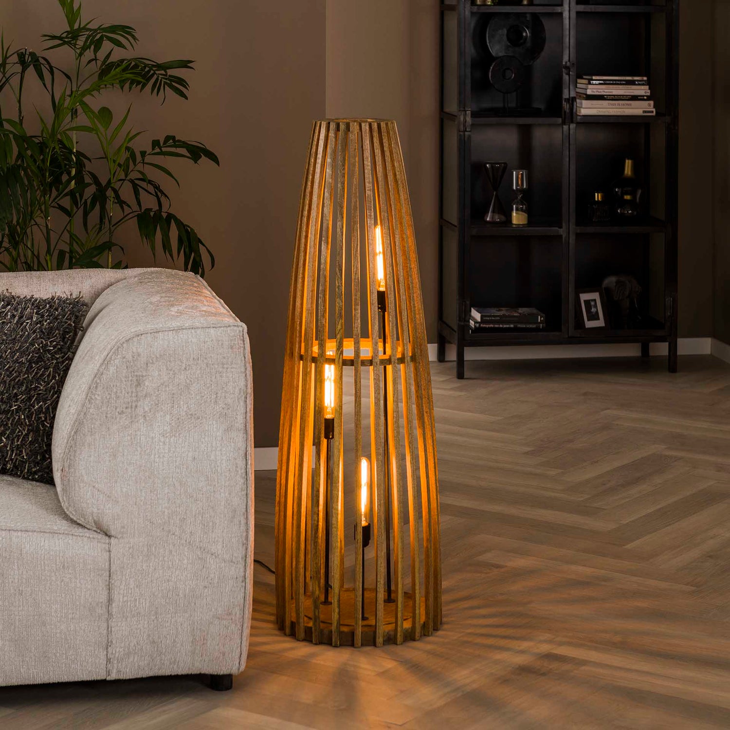 Vloerlamp 3L Launch - 40x40x123 cm - Naturel - Mango