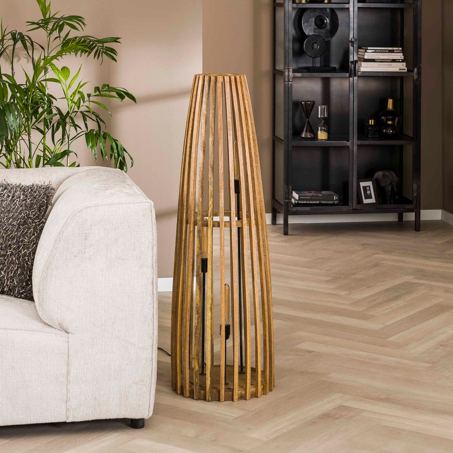 Vloerlamp 3L Launch - 40x40x123 cm - Naturel - Mango