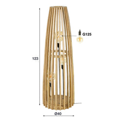 Vloerlamp 3L Launch - 40x40x123 cm - Naturel - Mango