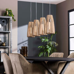 Hanglamp met 4 lamp launch - 135x18x150 cm - Naturel - Mango
