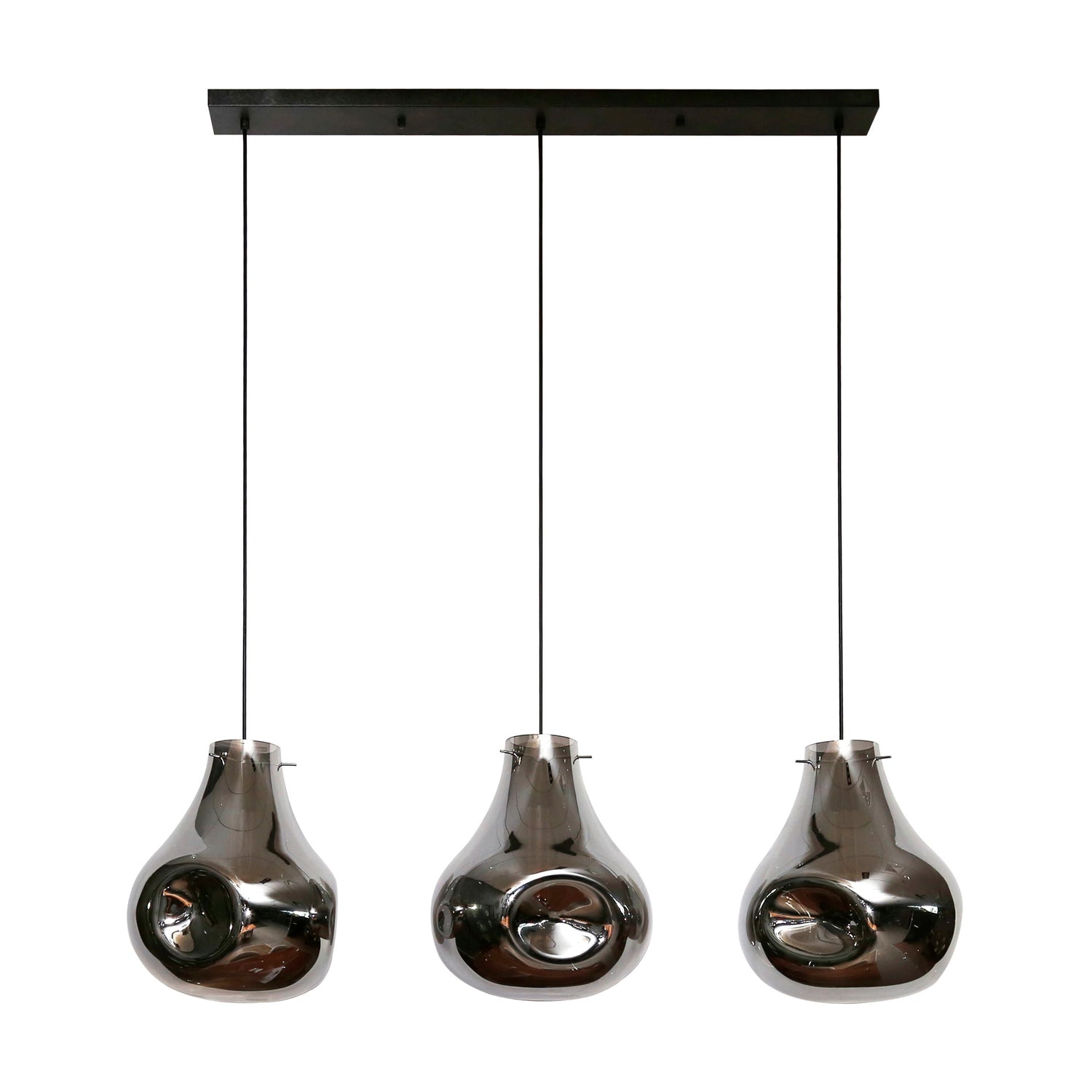 Hanglamp met 3 Lampen Dent Glass - Artic Zwart - Glas