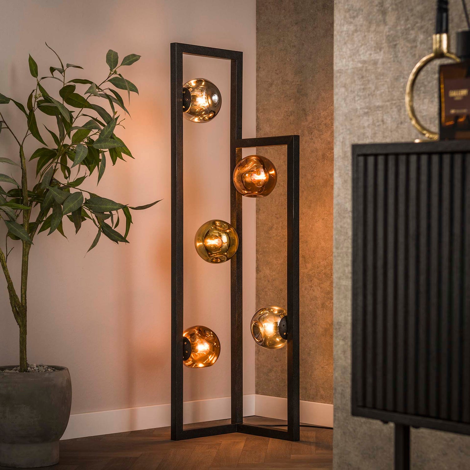 Vloerlamp 5L Stellar - Artic Zwart