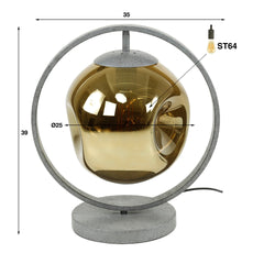 Tafellamp met 1 lamp stellar - Oud Zilver