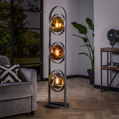 Vloerlamp met 3 lampen Stellar - 37x37x162 cm - Oud Zilver