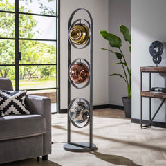 Vloerlamp met 3 lampen Stellar - 37x37x162 cm - Oud Zilver