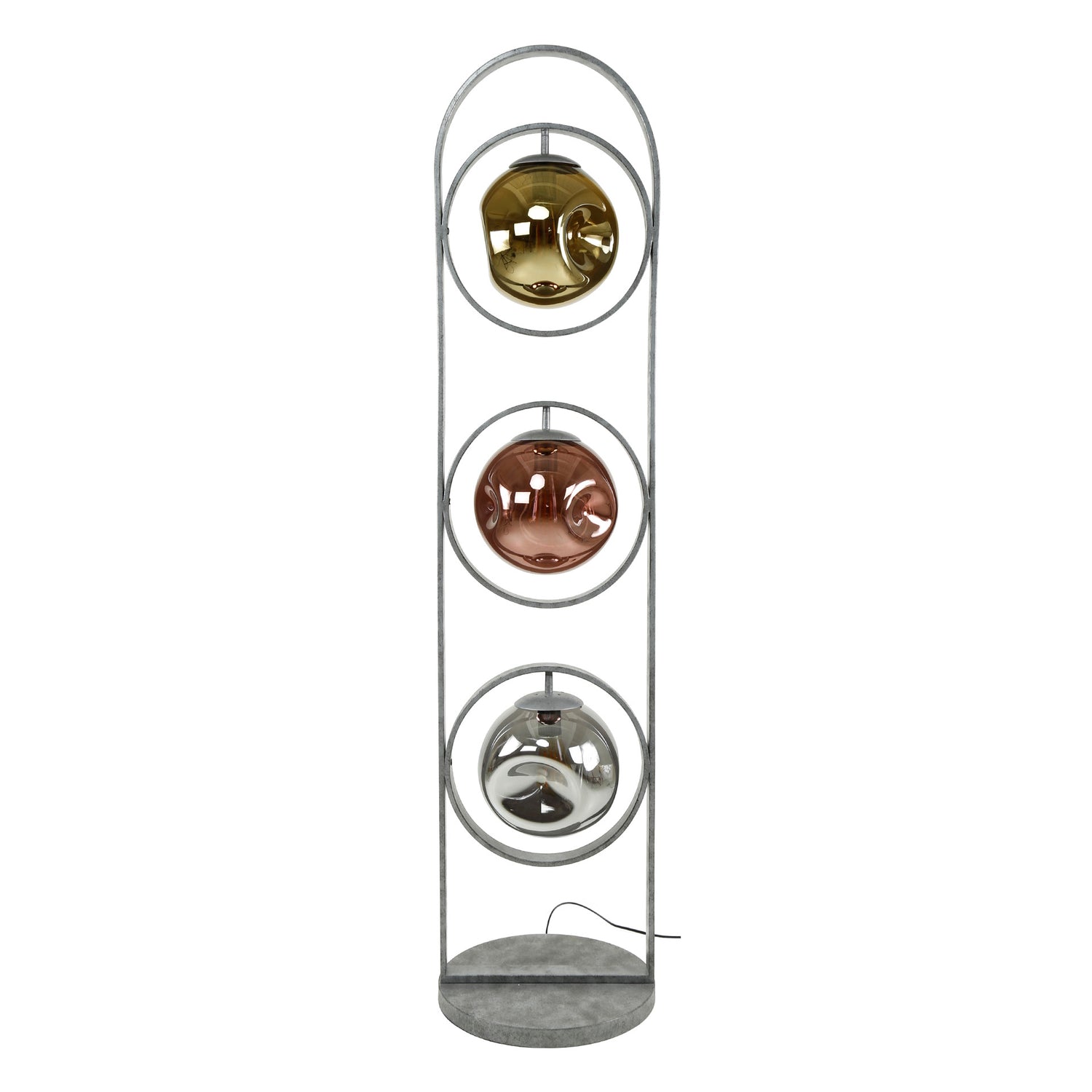 Vloerlamp met 3 lampen Stellar - 37x37x162 cm - Oud Zilver
