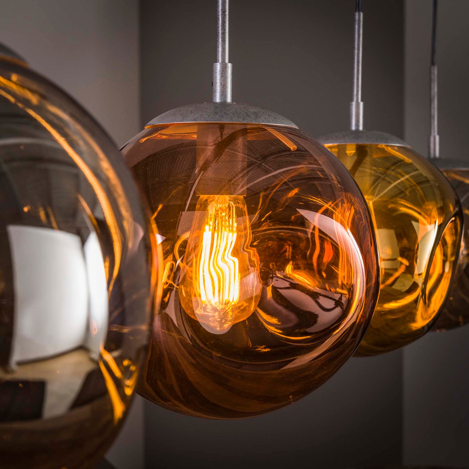 Hanglamp met 4 lampen Stellar - 130x25x150 cm - Oud Zilver