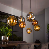 Hanglamp met 7 Lampen Stellar - 145x50x150 cm - Oud Zilver