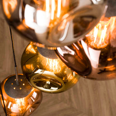 Hanglamp met 7 lampen getrapt stellar - 40x40x280 cm - Oud Zilver