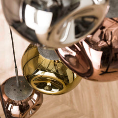 Hanglamp met 7 lampen getrapt stellar - 40x40x280 cm - Oud Zilver
