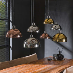 Hanglamp met 7 lampen disk glass tricolore - 140x50x150 cm - Artic Zwart - Glas