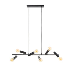 Hanglamp met 6 Lampen point - 110x20x150 cm - Charcoal