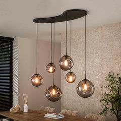 Hanglamp met 6 lampen Stellar Black - 135x60x150 cm - Artic Zwart