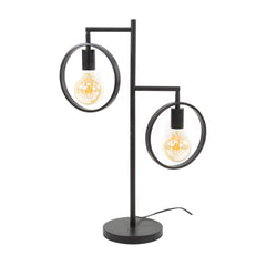 Tafellamp met 2 Lampen ring - 51x22x70 cm - Charcoal