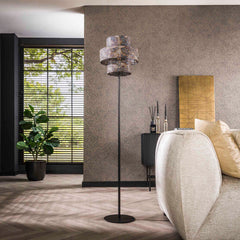 Vloerlamp met 1 lamp lantern - 35x35x165 cm - Zwart Bruin