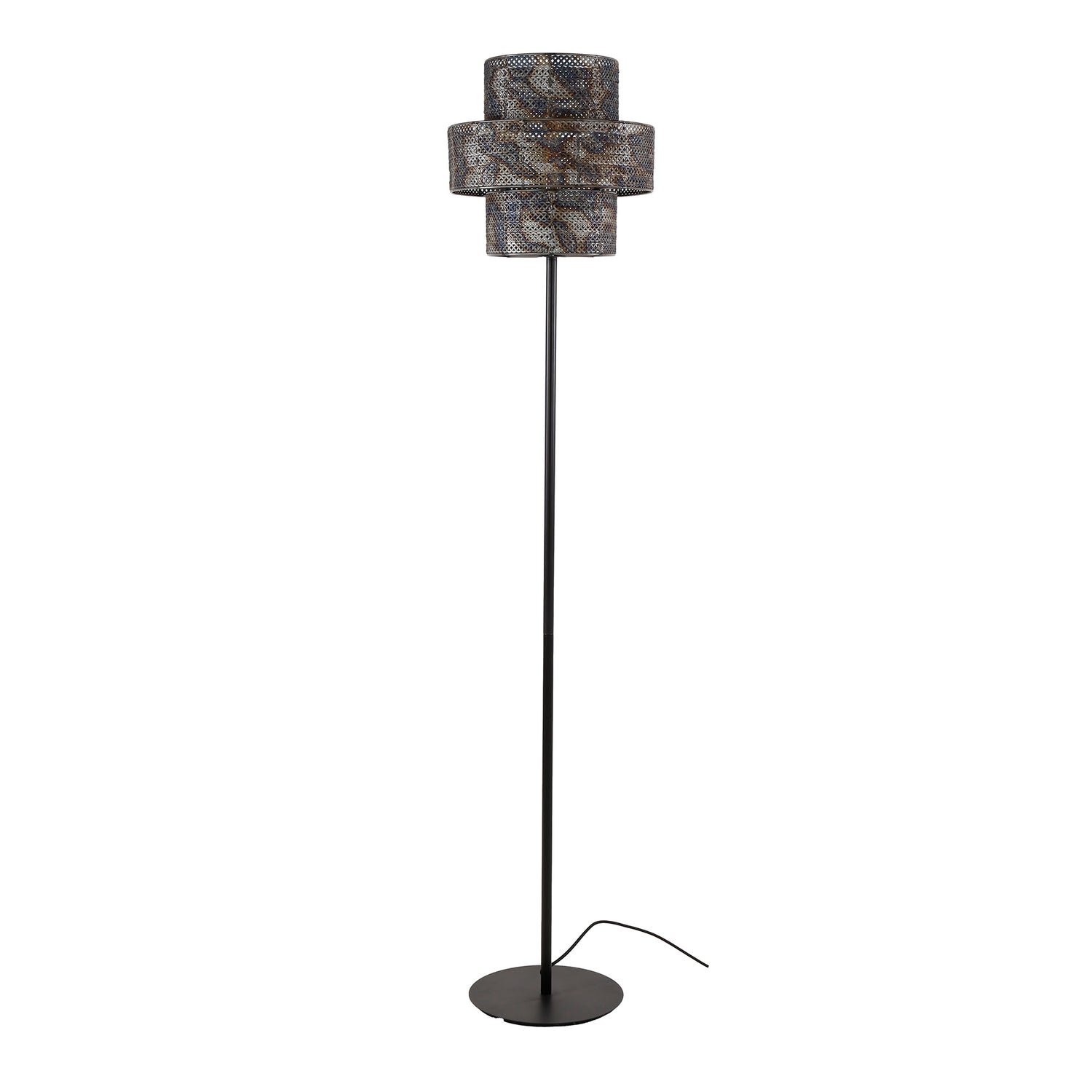 Vloerlamp met 1 lamp lantern - 35x35x165 cm - Zwart Bruin
