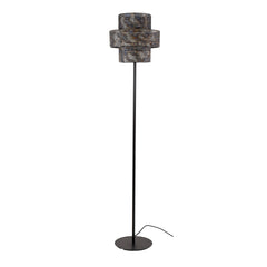 Vloerlamp met 1 lamp lantern - 35x35x165 cm - Zwart Bruin