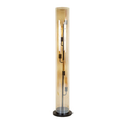 Vloerlamp met 5 Lampen tube amber glas - 20x20x150 cm - Artic Zwart - Glas