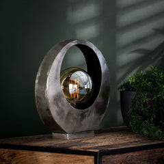 Tafellamp Full Moon - 30x13x32 cm - Oud Zilver