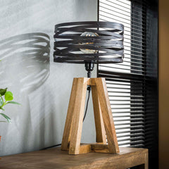 Tafellamp Twist Houten Kruisframe - 29x29x50 cm - Slate Grey