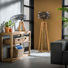 Tafellamp Twist Houten Kruisframe - 29x29x50 cm - Slate Grey