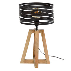 Tafellamp Twist Houten Kruisframe - 29x29x50 cm - Slate Grey