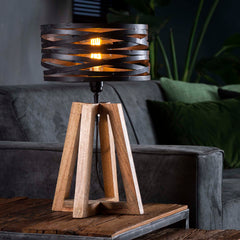 Tafellamp Twist Houten Kruisframe - 29x29x50 cm - Slate Grey