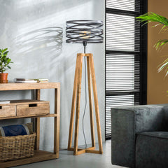 Vloerlamp Twist Houten Kruisframe - 41x41x135 cm - Slate Grey