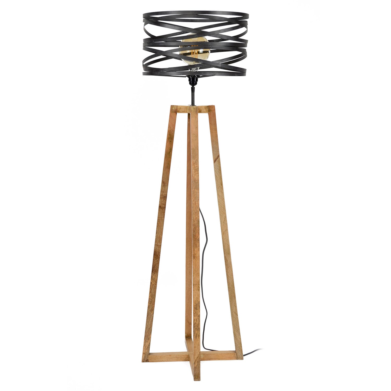 Vloerlamp Twist Houten Kruisframe - 41x41x135 cm - Slate Grey