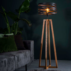Vloerlamp Twist Houten Kruisframe - 41x41x135 cm - Slate Grey