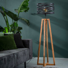 Vloerlamp Twist Houten Kruisframe - 41x41x135 cm - Slate Grey