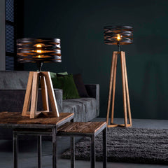 Vloerlamp Twist Houten Kruisframe - 41x41x135 cm - Slate Grey