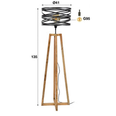 Vloerlamp Twist Houten Kruisframe - 41x41x135 cm - Slate Grey