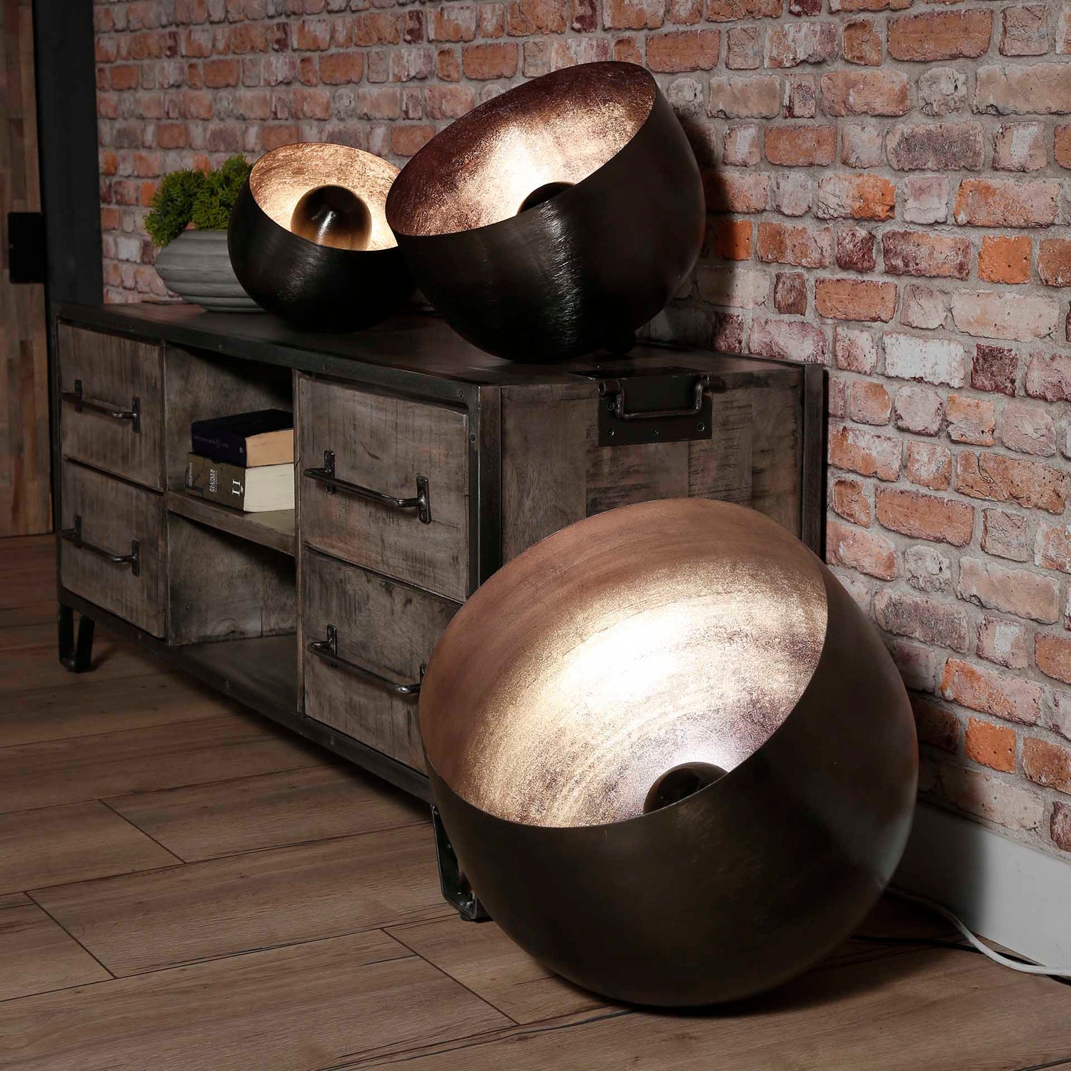 Tafellamp Ø50 Basket XL - 46x46x46 cm - Zwart Nikkel