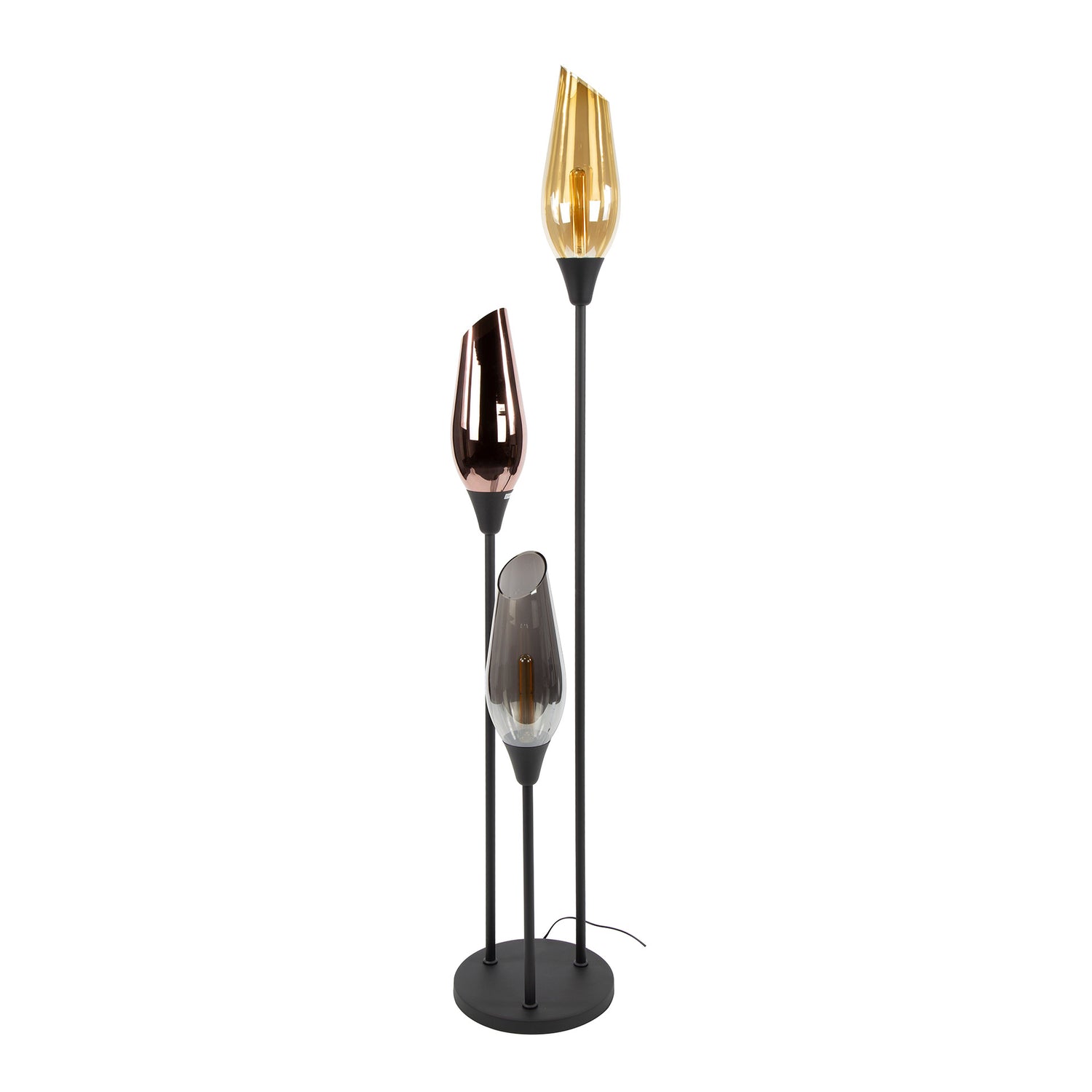 Vloerlamp Cocoon Mix Glass - 35x35x168 cm - Zwart