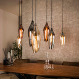 Hanglamp met 7 Lampen Cocoon Mix Glass - 120x40x150 cm - Zwart - Glas