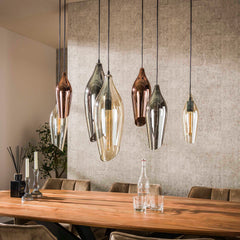 Hanglamp met 7 Lampen Cocoon Mix Glass - 120x40x150 cm - Zwart - Glas