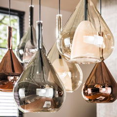 Hanglamp met 7 Lampen Wings mix glass - 120x40x150 cm - Zwart - Glas