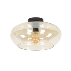 Plafondlamp Elevate met 1 lamp Amber glas - 40x40x22 cm - Amber - Glas