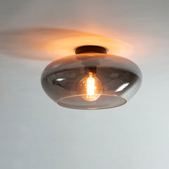 Plafondlamp Elevate met 1 lamp - 40x40x22 cm - Smoke Grey - Glas