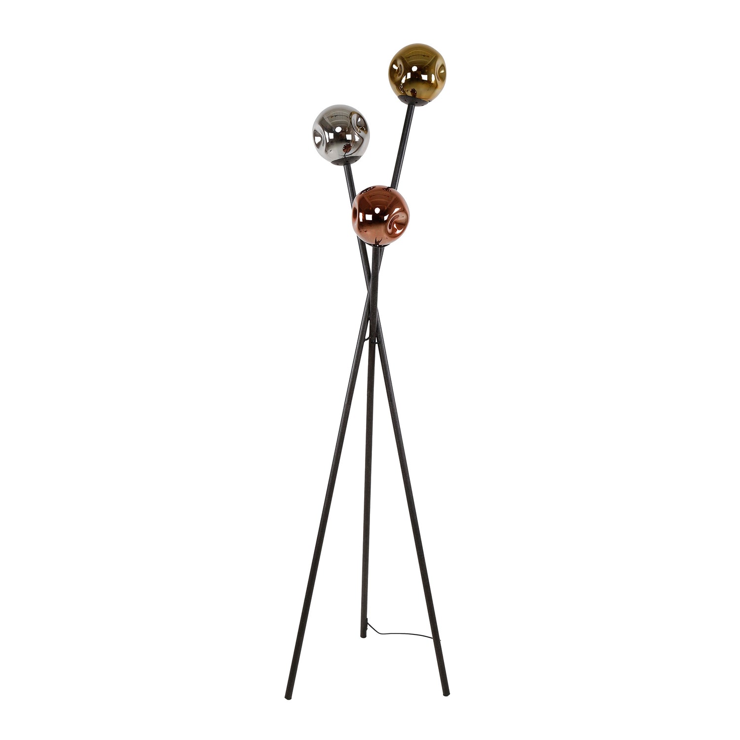 Vloerlamp met 3 lampen molecule mix glass - 45x45x169 cm - Artic Zwart - Glas