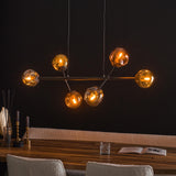 Hanglamp met 6 Lampen Molecule Mix Glass - 110x40x150 cm - Artic Zwart - Glas