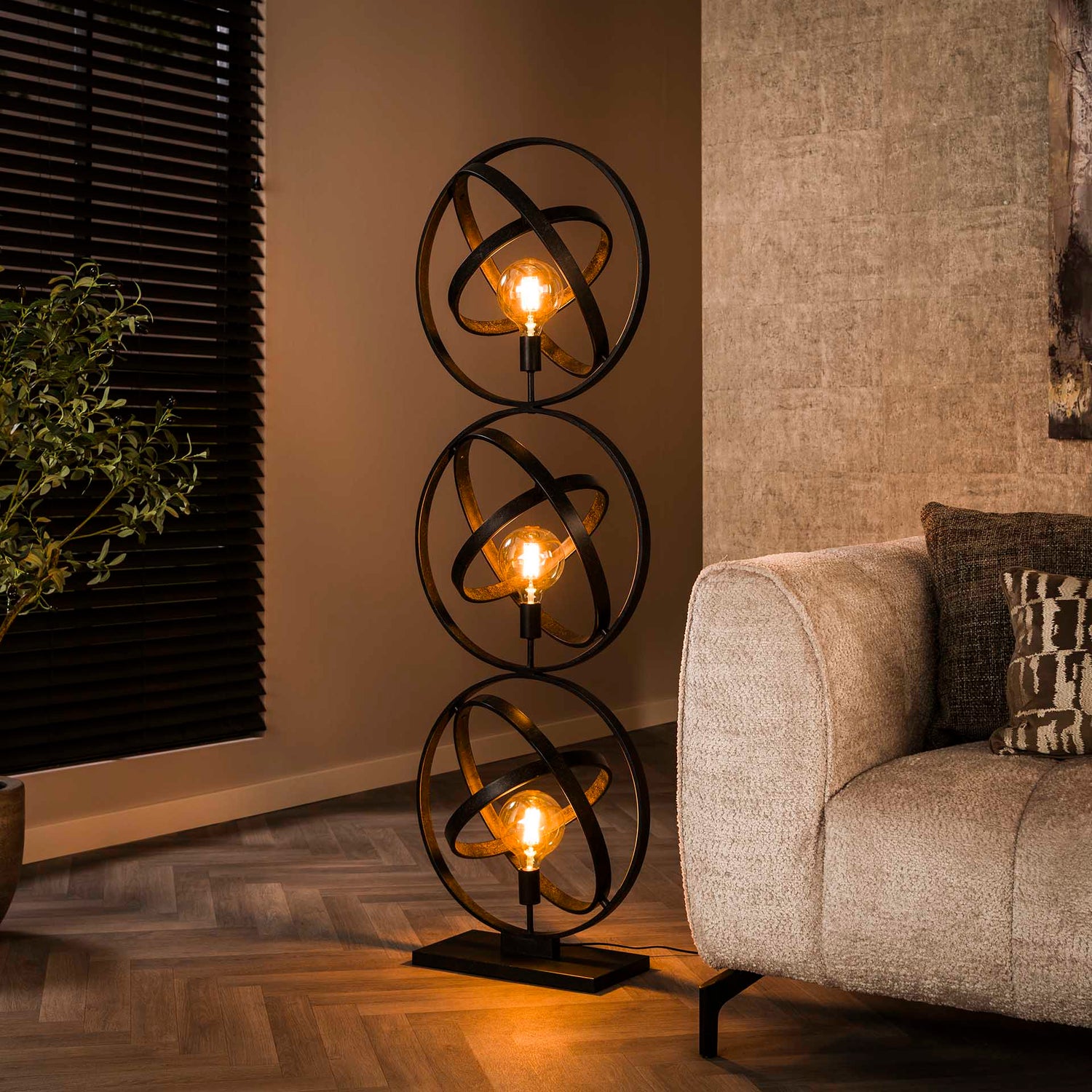 Vloerlamp 3L Galaxy - 50x45x155 cm - Artic Zwart