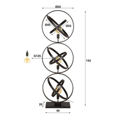 Vloerlamp 3L Galaxy - 50x45x155 cm - Artic Zwart