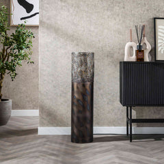Vloerlamp Ø22,5 Cilinder - 22x22x90 cm - Zwart Bruin